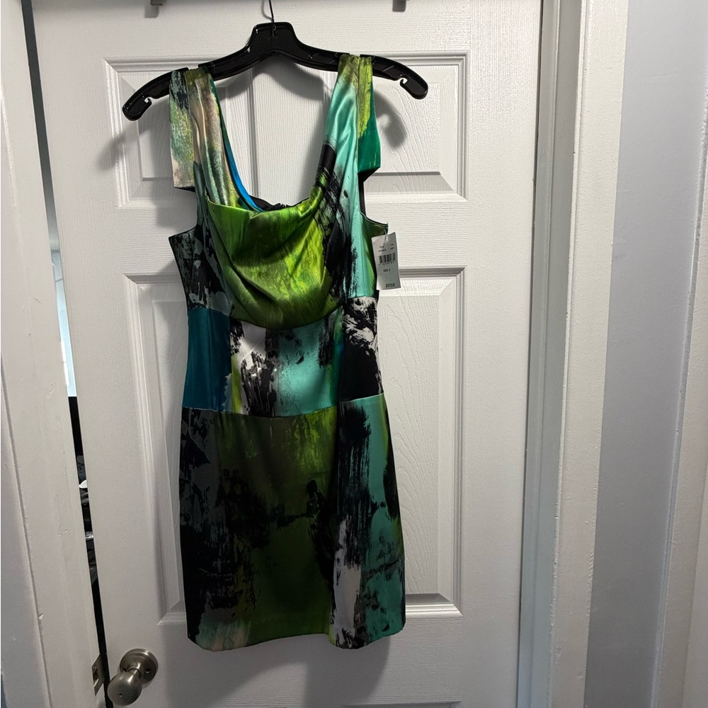 Black Halo Sleeveless Silk Dress